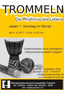 Afrikanische Djembe Trommeln lernen mit Trommelkursen für Kinder und Erwachsene in der Kuppekhalle Tharandt bei Dresden